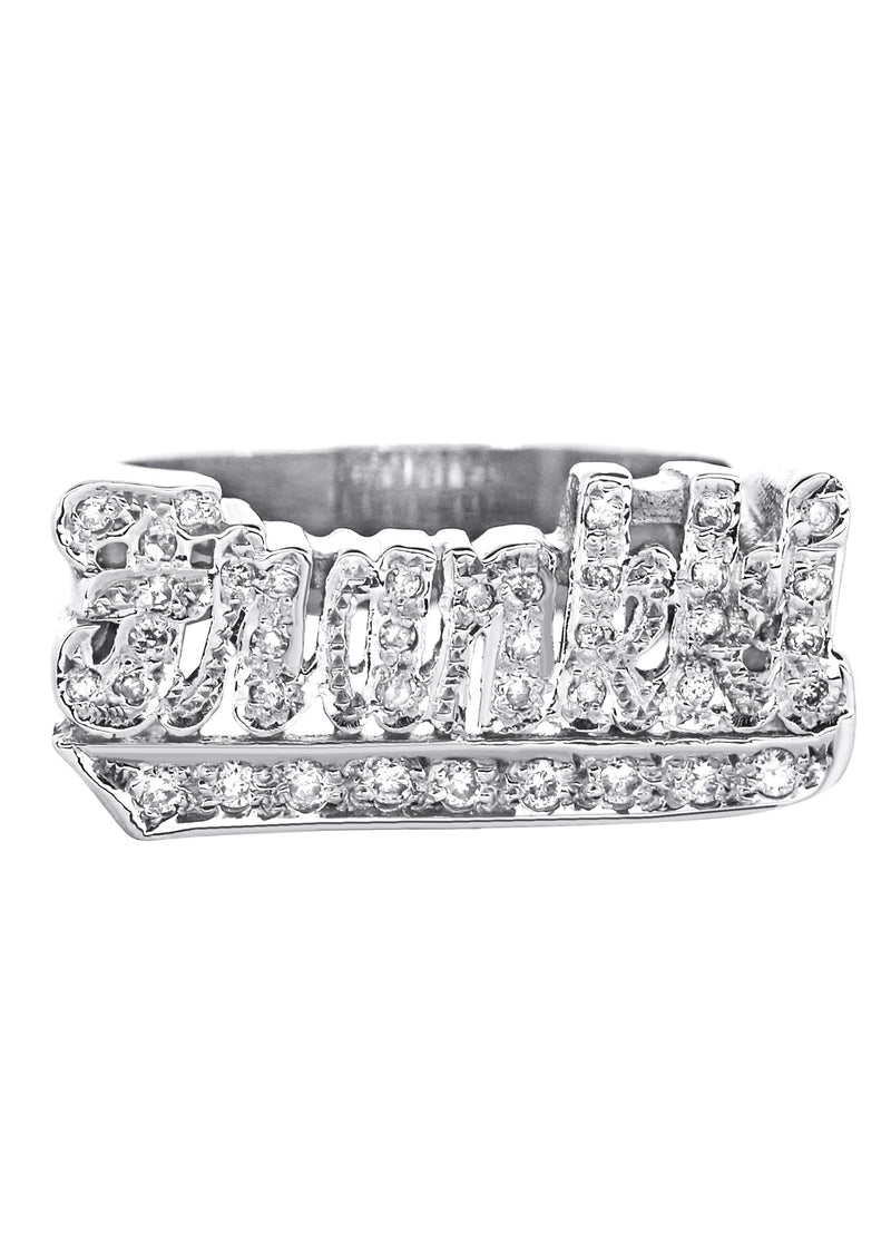 14K White Gold Diamond Name Ring | Appx. 7 Grams