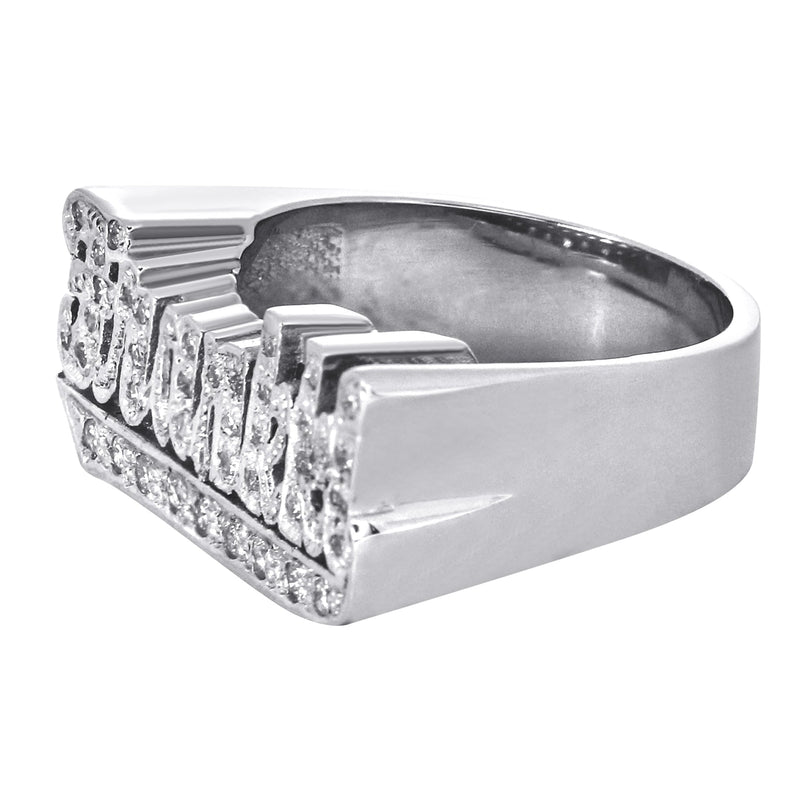 14K White Gold Diamond Name Ring | Appx. 7 Grams