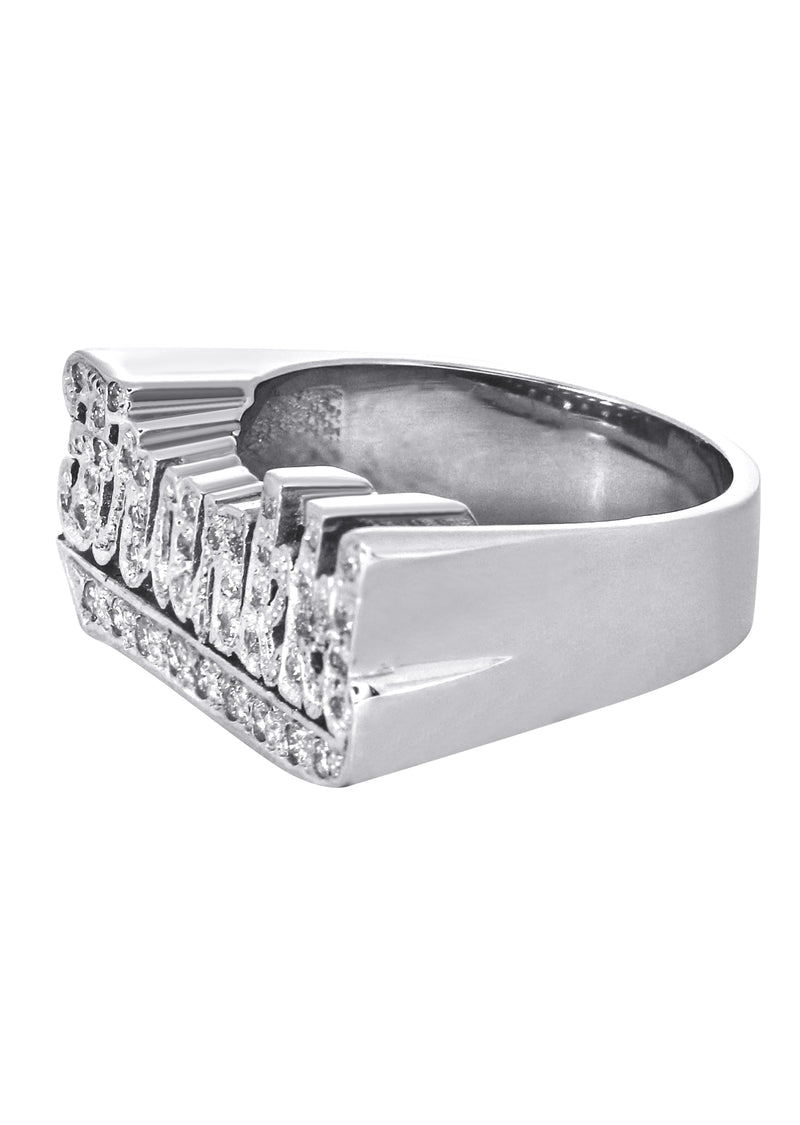 14K White Gold Diamond Name Ring | Appx. 7 Grams