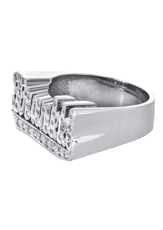 14K White Gold Diamond Name Ring | Appx. 7 Grams