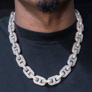 High End Jewelry - Iced Out Diamond Mariner Link Chain