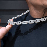 High End Jewelry - Iced Out Diamond Mariner Link Chain