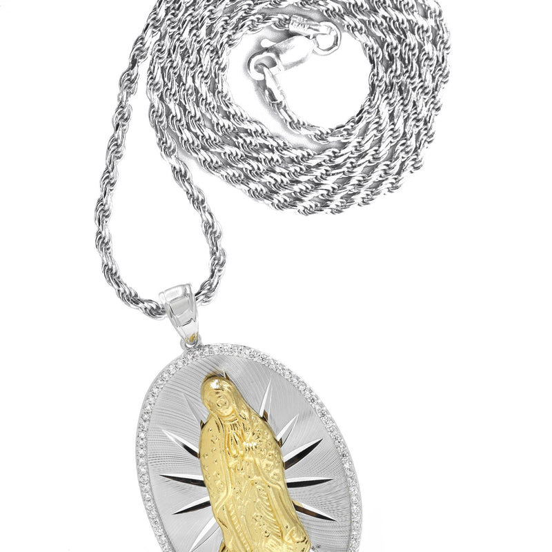 Silver Virgin Mary Necklace | 26 Grams