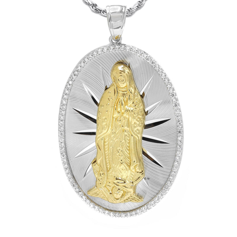Silver Virgin Mary Necklace | 26 Grams