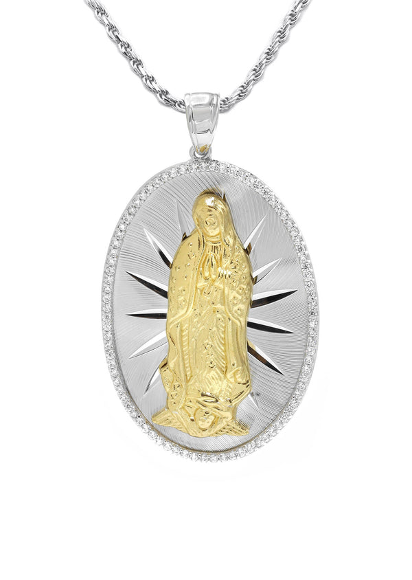 Silver Virgin Mary Necklace | 26 Grams