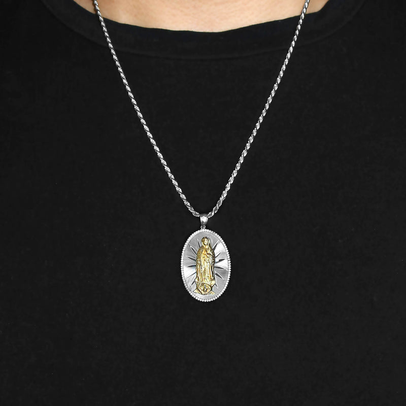 Silver Virgin Mary Necklace | 26 Grams
