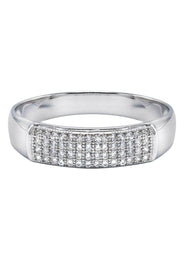 Mens Silver CZ Wedding Band | Appx 2.4 Grams