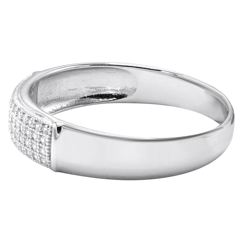 Mens Silver CZ Wedding Band | Appx 2.4 Grams