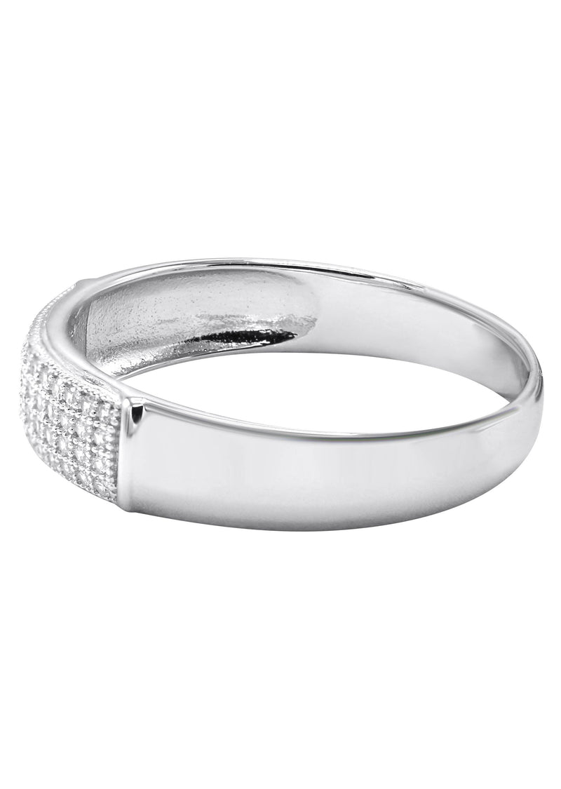Mens Silver CZ Wedding Band | Appx 2.4 Grams