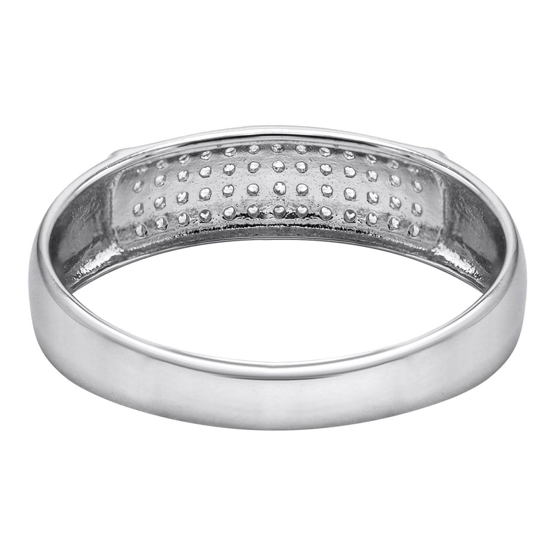 Mens Silver CZ Wedding Band | Appx 2.4 Grams