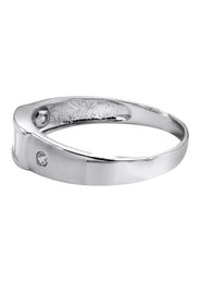 Mens Silver CZ Baguette Wedding Band | Appx 2.5 Grams