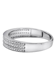 Mens Silver CZ Wedding Band Ring | Appx 3.4 Grams