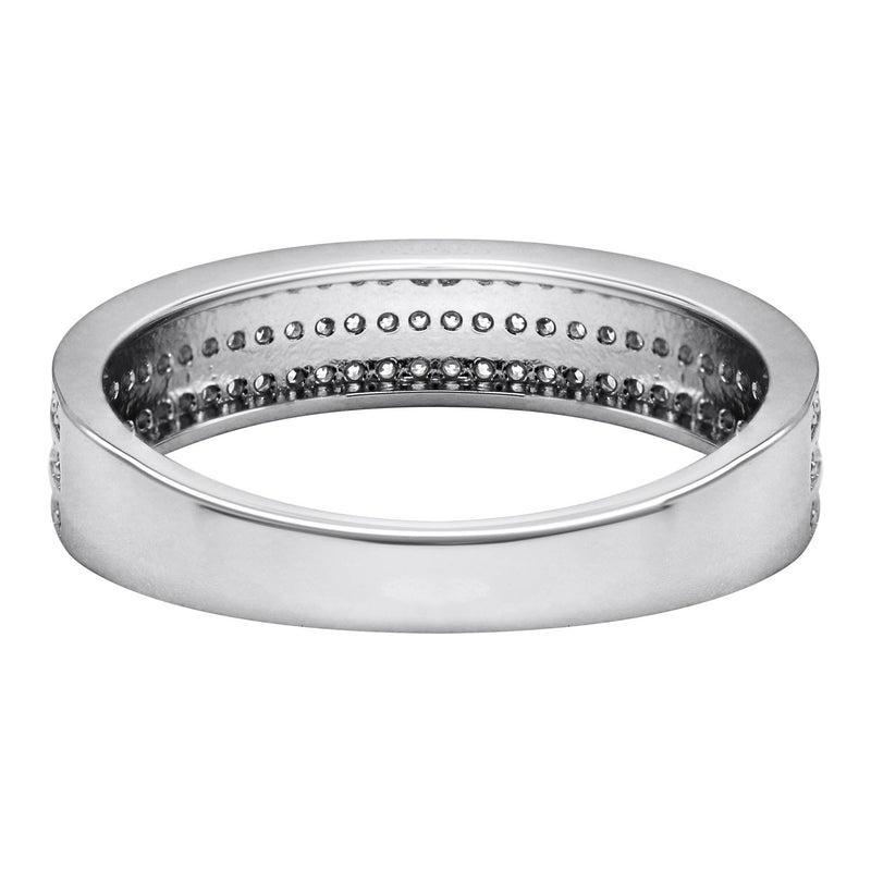 Mens Silver CZ Wedding Band Ring | Appx 3.4 Grams