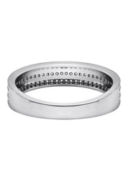 Mens Silver CZ Wedding Band Ring | Appx 3.4 Grams