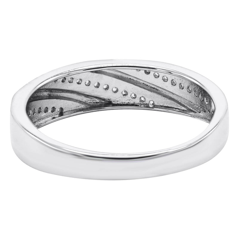 Mens Silver CZ Wedding Band | Appx 3.7 Grams
