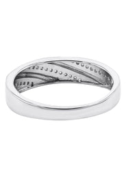 Mens Silver CZ Wedding Band | Appx 3.7 Grams