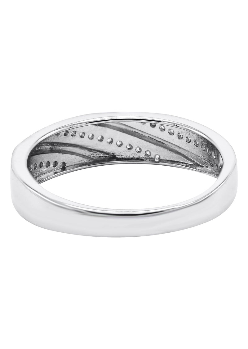 Mens Silver CZ Wedding Band | Appx 3.7 Grams