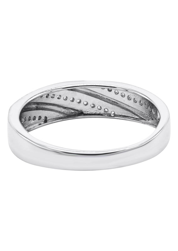 Mens Silver CZ Wedding Band | Appx 3.7 Grams