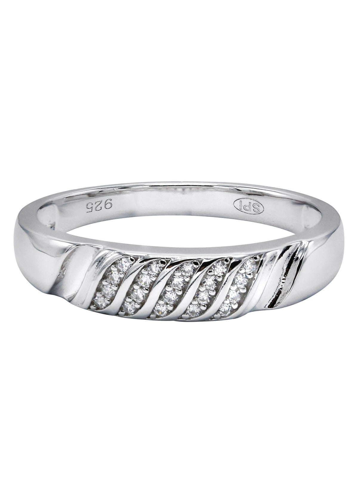 Mens Silver CZ Wedding Band | Appx 3.4 Grams