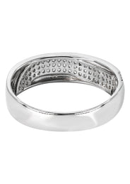 Mens Silver CZ Wave Wedding Band | Appx 3.7 Grams