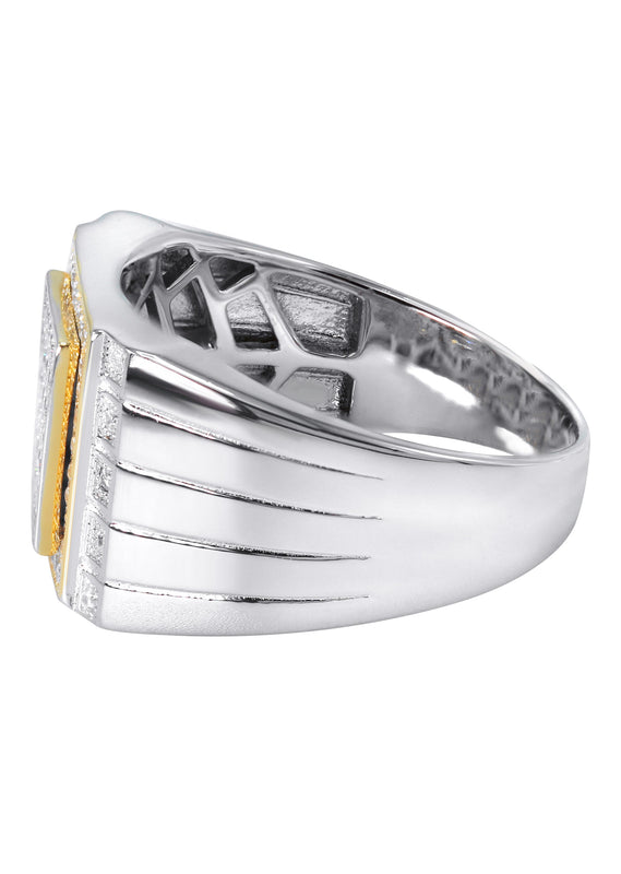 Mens Silver CZ Pinky Ring | Appx 7.4 Grams