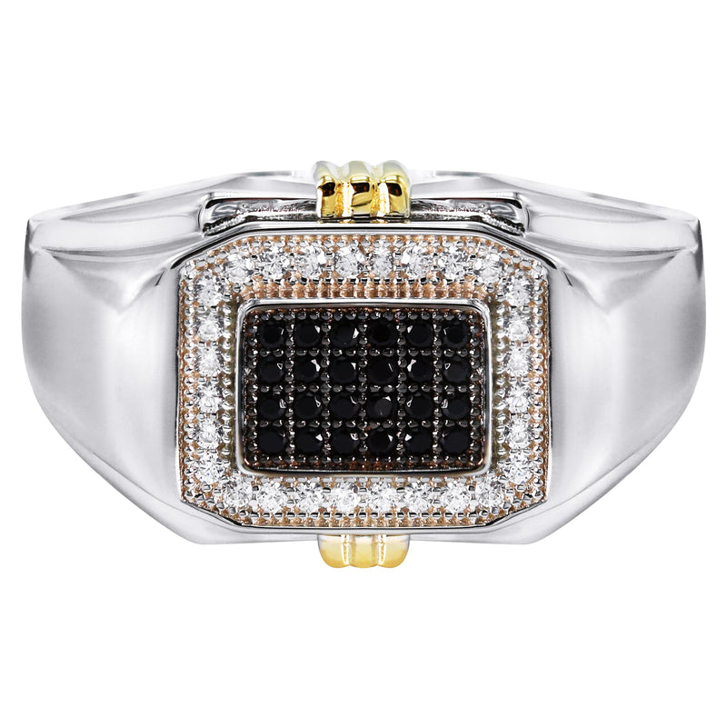 Mens Silver CZ Signet Ring | Appx 5.5 Grams