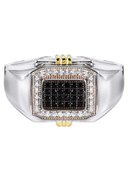 Mens Silver CZ Signet Ring | Appx 5.5 Grams