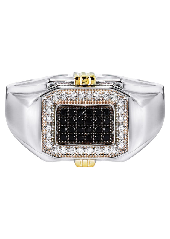 Mens Silver CZ Signet Ring | Appx 5.5 Grams