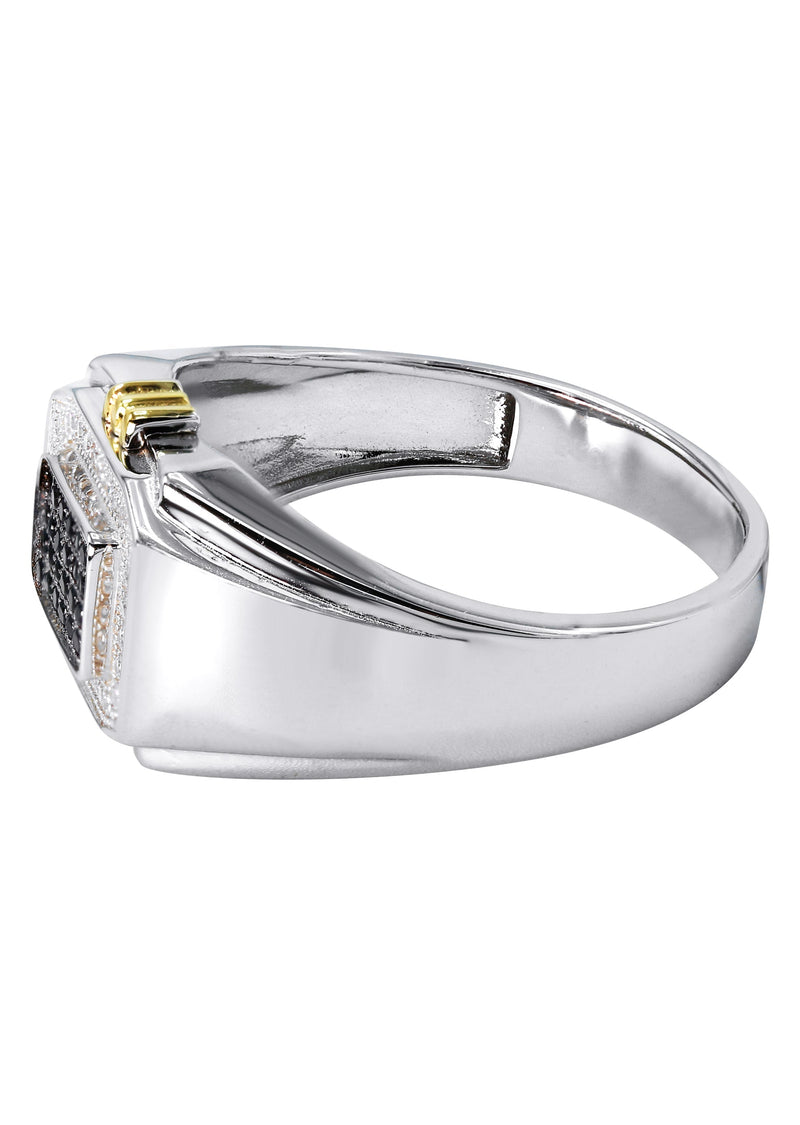 Mens Silver CZ Signet Ring | Appx 5.5 Grams