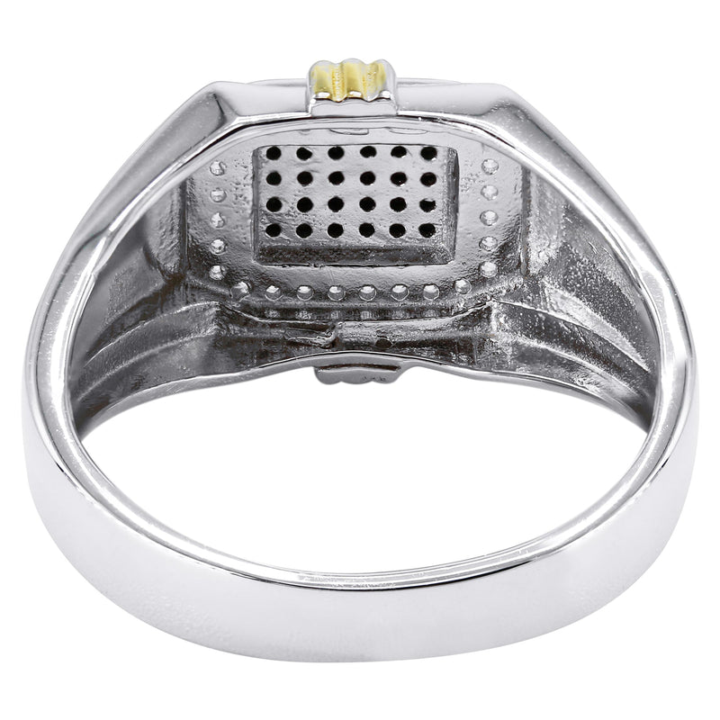 Mens Silver CZ Signet Ring | Appx 5.5 Grams