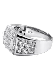 Mens Silver CZ Signet Ring | Appx 6.4 Grams