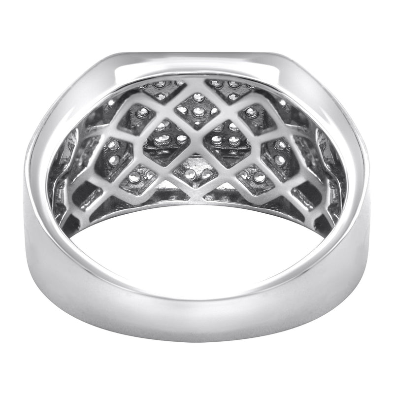 Mens Silver CZ Signet Ring | Appx 6.4 Grams
