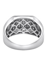 Mens Silver CZ Signet Ring | Appx 6.4 Grams