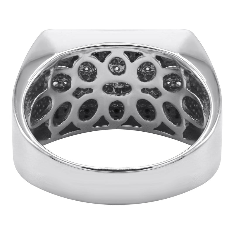 Mens Silver CZ Onyx Ring | Appx 6.6 Grams