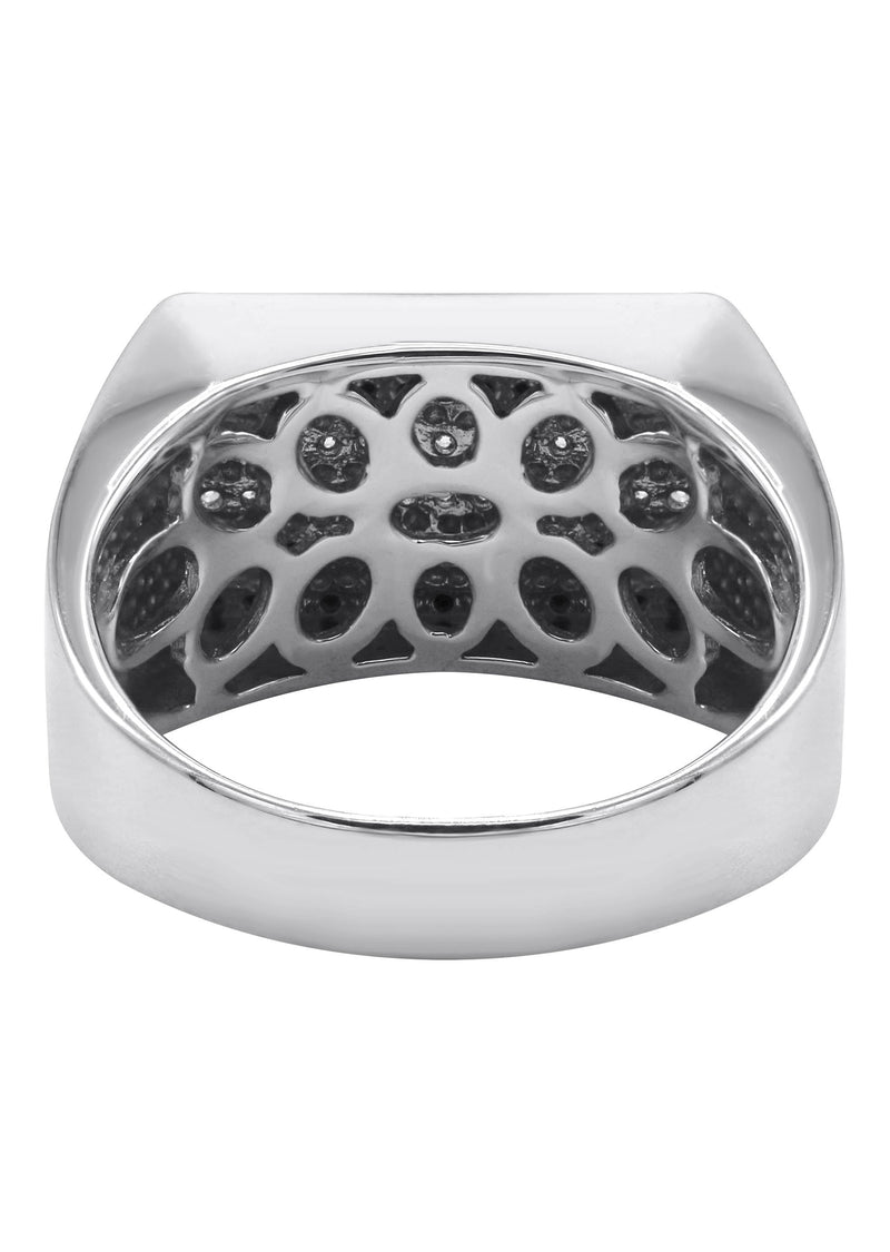 Mens Silver CZ Onyx Ring | Appx 6.6 Grams