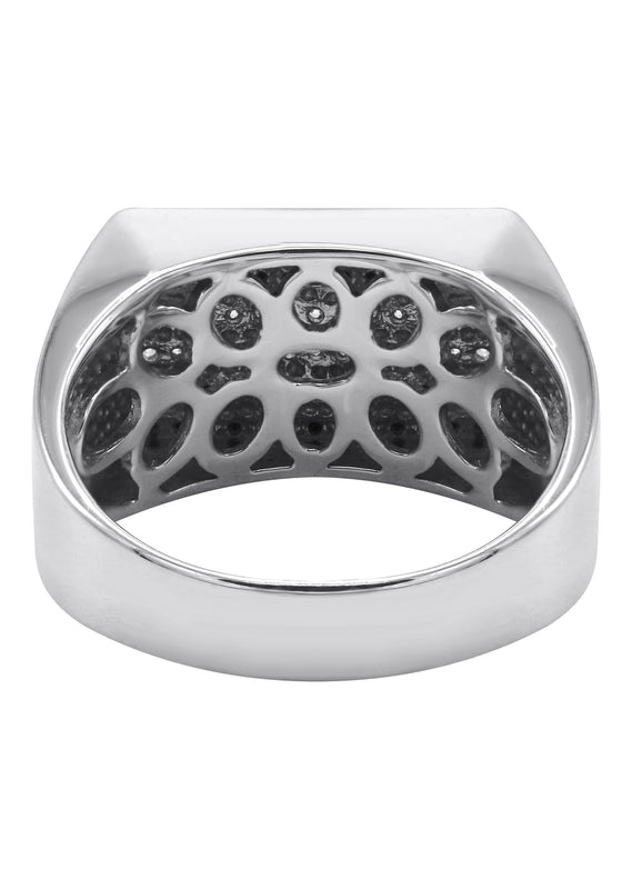 Mens Silver CZ Onyx Ring | Appx 6.6 Grams
