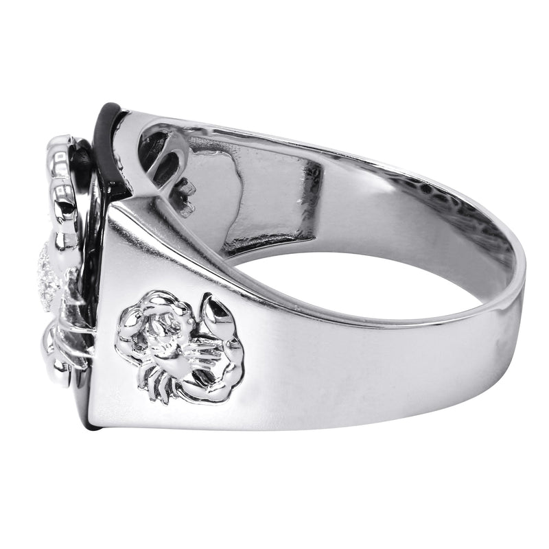 Mens Silver Onyx Scorpion Ring | Appx 8.2 Grams