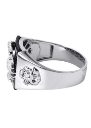 Mens Silver Onyx Scorpion Ring | Appx 8.2 Grams