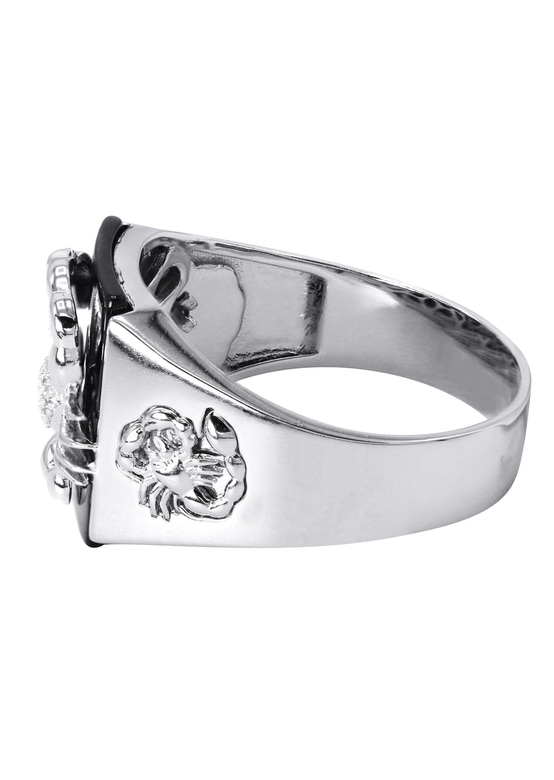 Mens Silver Onyx Scorpion Ring | Appx 8.2 Grams