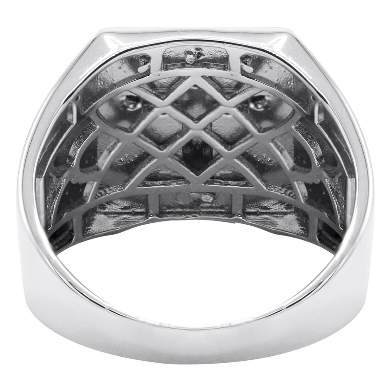 Mens Silver Gold Cross Pinky Ring | Appx 6.8 Grams