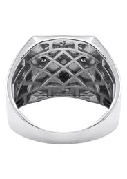Mens Silver Gold Cross Pinky Ring | Appx 6.8 Grams