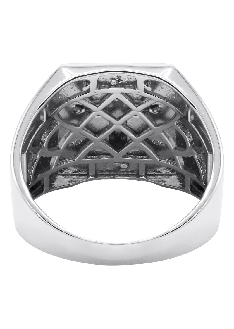 Mens Silver Gold Cross Pinky Ring | Appx 6.8 Grams