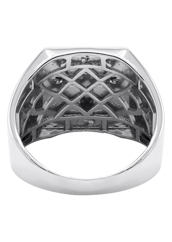 Mens Silver Gold Cross Pinky Ring | Appx 6.8 Grams