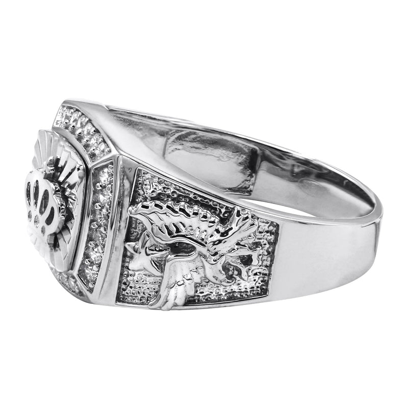 Mens Silver Crown Signet Ring | Appx 6.2 Grams