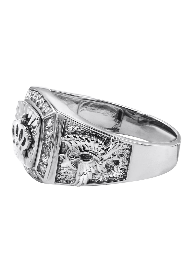 Mens Silver Crown Signet Ring | Appx 6.2 Grams