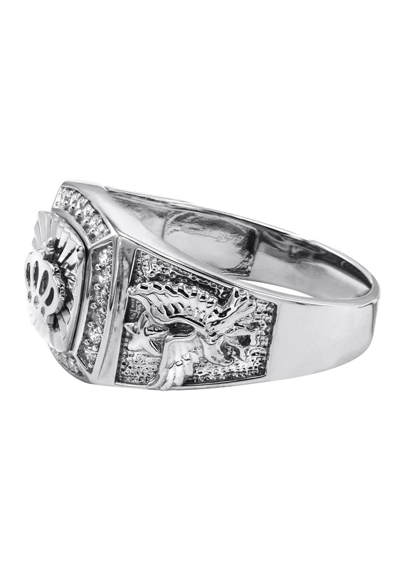 Mens Silver Crown Signet Ring | Appx 6.2 Grams