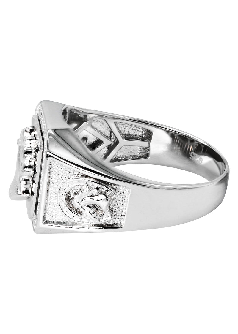 Mens Silver Horse Emblem Ring | Appx 8.3 Grams