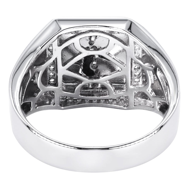 Mens Silver Horse Emblem Ring | Appx 8.3 Grams