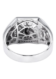 Mens Silver Horse Emblem Ring | Appx 8.3 Grams