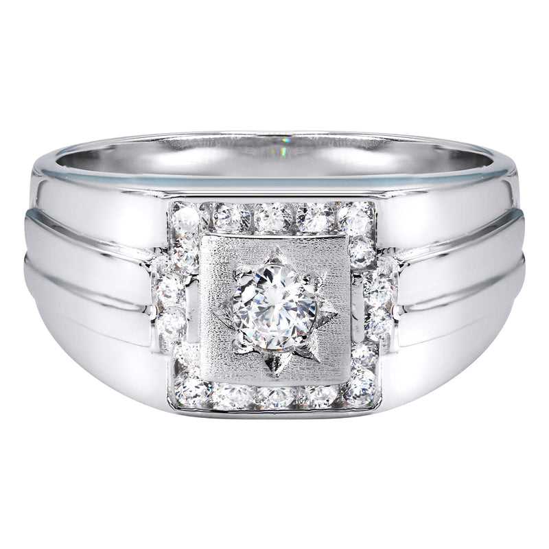 Mens Silver CZ Star Pinky Ring | Appx 5.7 Grams